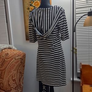 Black & White Stripped Dress with Hood ..